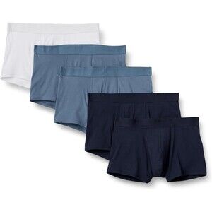 Amazon Essentials Men's 5 Pack Boxer Short X-LARGE Cotton Jersey Navy Blue White